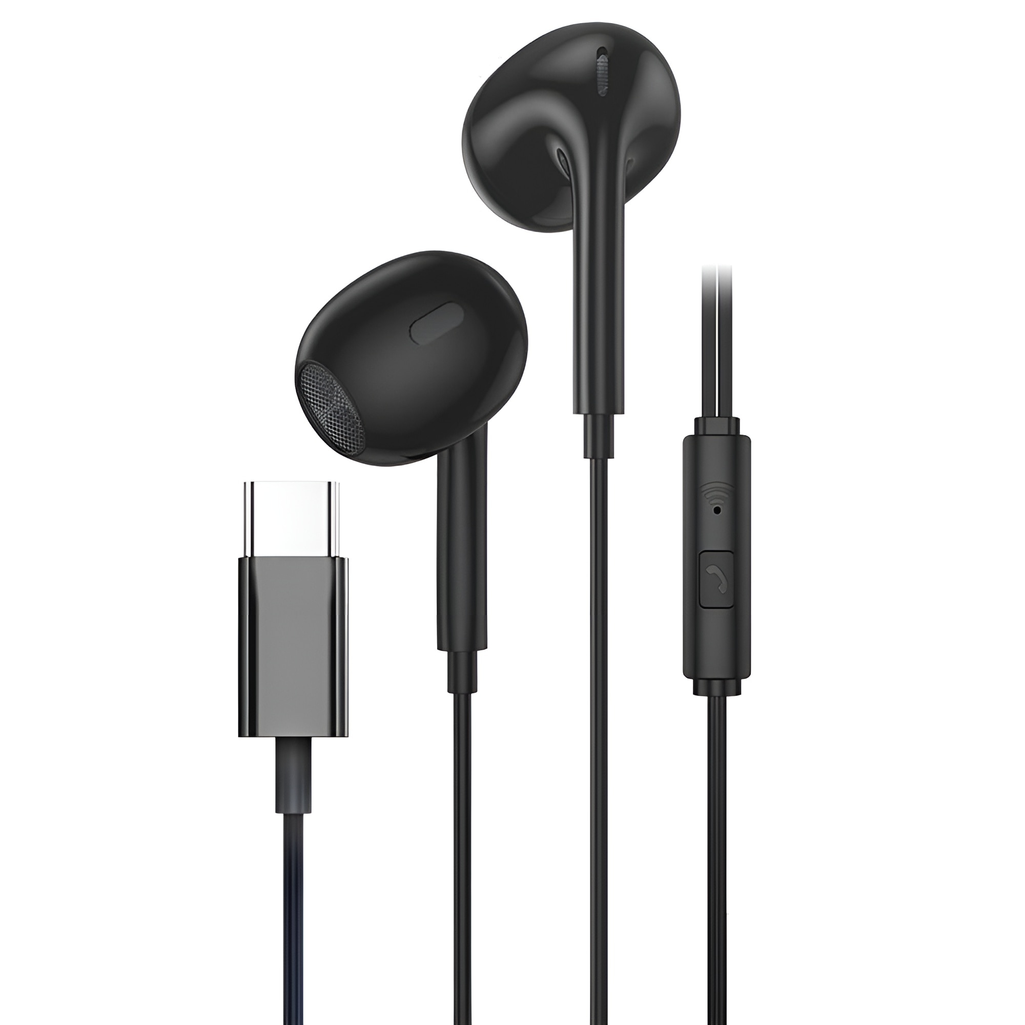 Casti Audio In-Ear cu Type-C, Stereo Premium, Microfon, Confort, Sport si Muzica, DaDen EJ042, Negru