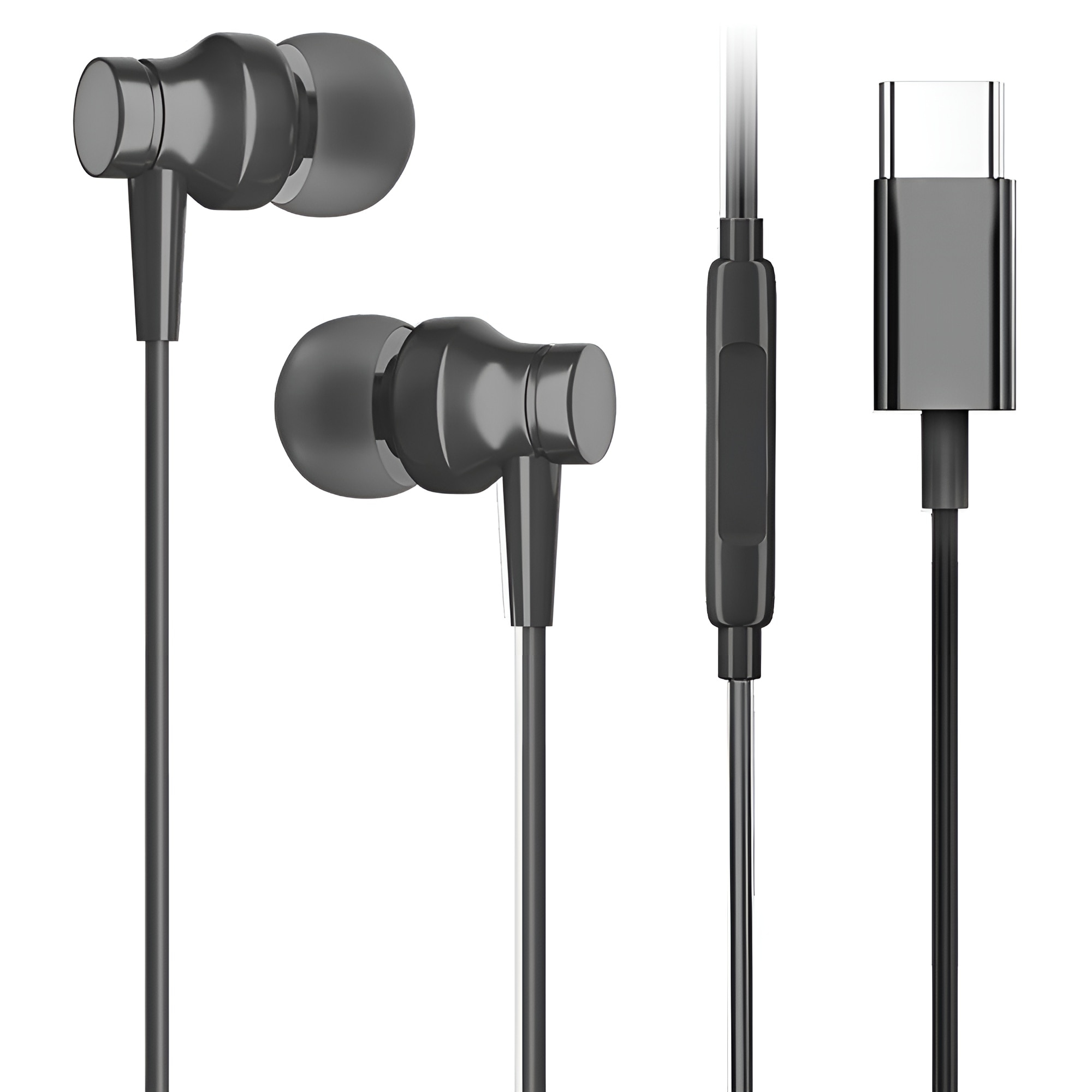 Casti Audio In-Ear cu Type-C, Stereo Premium, Microfon, Confort, Sport si Muzica, DaDen EJ252, Negru