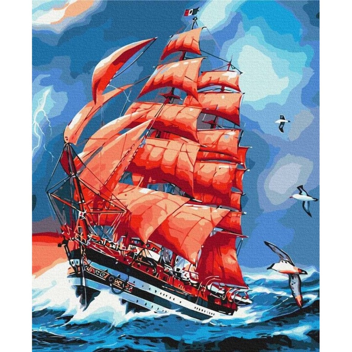 Set de pictura pe numere, TWOJE HOBBY plakaty, Panze stacojii, 40x50cm