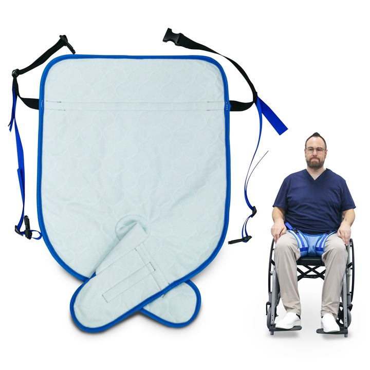 Ehucon Centura de Siguranta pentru Scaun cu Rotile cu Absorbtie Crescuta, Curele de Siguranta pentru Pozitionarea Varstnicilor, Suport Reutilizabil cu Curele Reglabile pentru Adulti, 1 buc