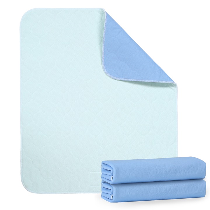 Prosoape reutilizabile Ehucon pentru pat, extrem de absorbante, impermeabile, 4 straturi moi, set de 2 buc, 50 x 50 cm (19.7 x 19.7 inci)