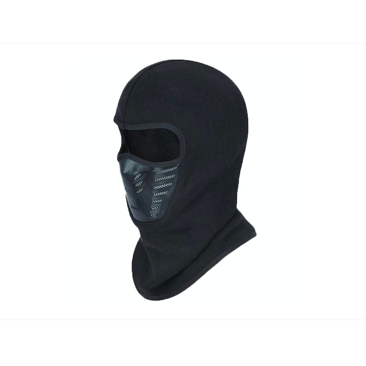 Балаклава с полар за защита от вятър и студ за ски каска, сноуборд, мотоциклет, велосипед, тротинетка, универсален размер, маска за цяло лице, черна