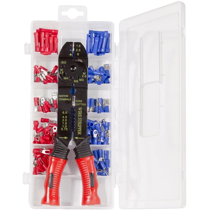 LogiLink WZ0078 krimpelőfogó szigetelt csatlakozásokhoz, 1,5-6,0 mm átmérővel, krimpelőkészlettel együtt