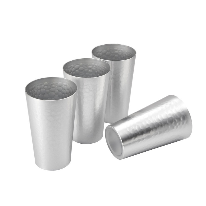 Алуминиева чаша, 450мл, комплект от 4 броя, чаша за бира, чаша за плодов сок