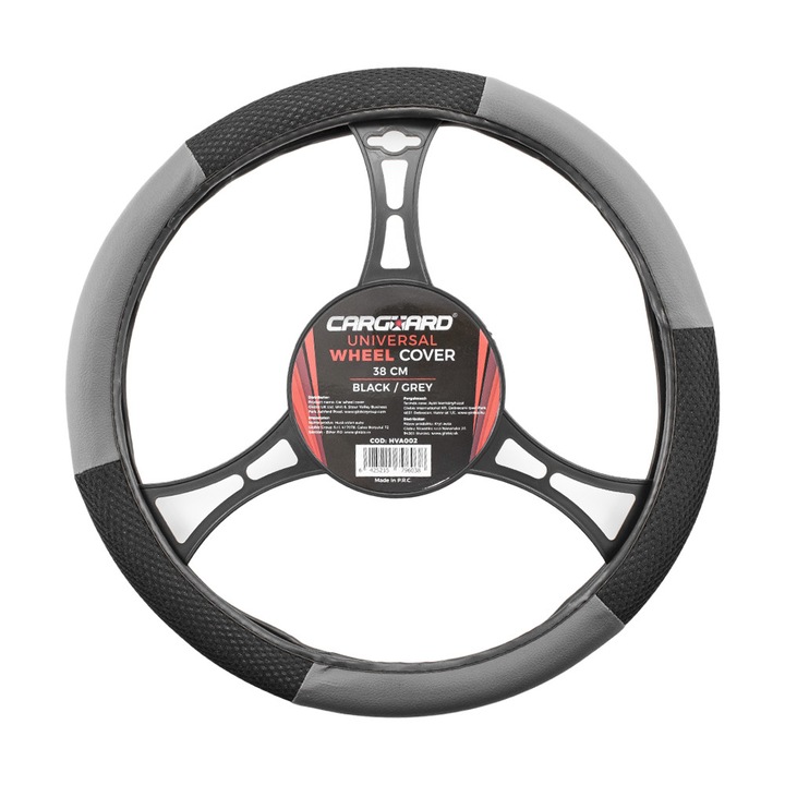 Autó kormánykerék borítás, fekete - szürke
