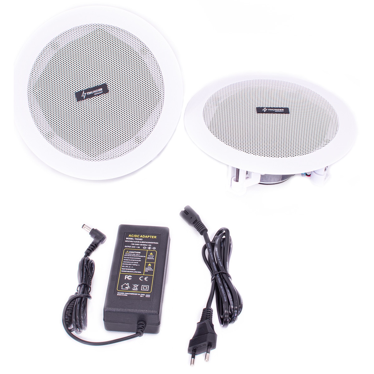 Boxe active încorporate, pe 2 căi, pentru tavan, 4x15W RMS (5″), Thunder BTCS-450