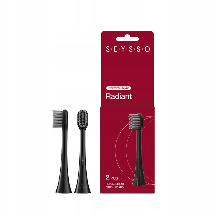 Rezerve Interschimbabile pentru Periuta, Seysso, Radiant, Fibre Speciale pentru Albire, Indepartare Pete Si Lustruire Dinti Mai Albi Si Netezi, Multicolor, 2 Bucati