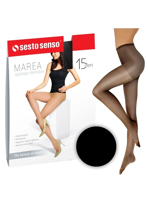 Colanti Sesto Senso Marea 15 DEN, negri, poliamida, transparenti, confortabili, L INTL