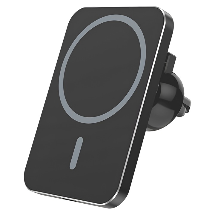 Поставка за кола, MagSafe, 15W безжично зареждане, бързо зареждане, първокласно качество, стойка за вентилационен отвор на кола, черен