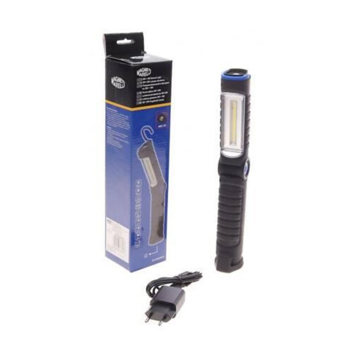 Lampa de lucru MAGNETI MARELLI LED COB, 3W + 3W, 240/160 lm, rotativa, magnetica, baterie reincarcabila, model 007935030030