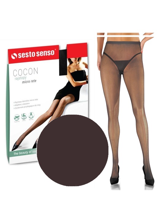 Colanti plasa Sesto Senso Cocon, eleganta si confort, culoare maro, material elastic, M-L INTL