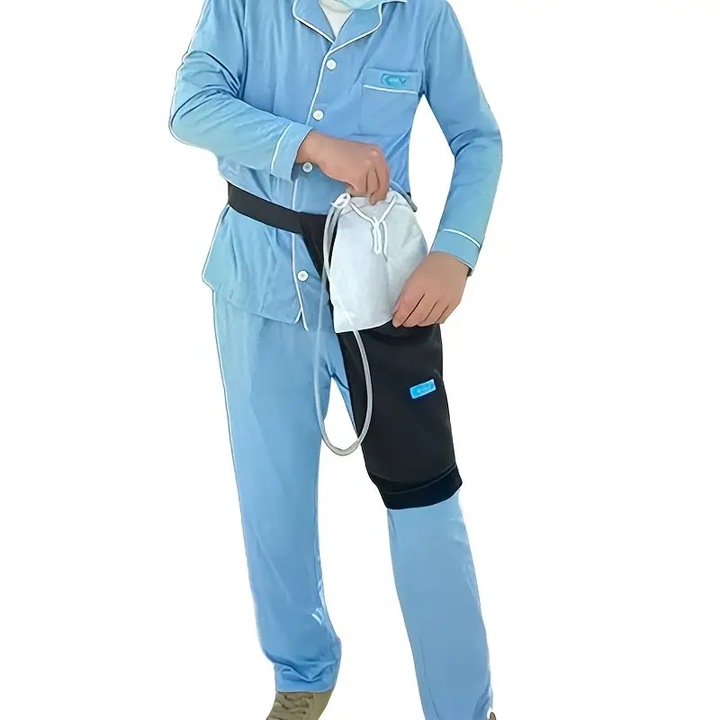 Suport pentru punga urinara, JALWO, reglabil, usoara tesaturi netesute pentru persoanele in varsta, 2000ml, pacienti si probleme de mobilitate, negru