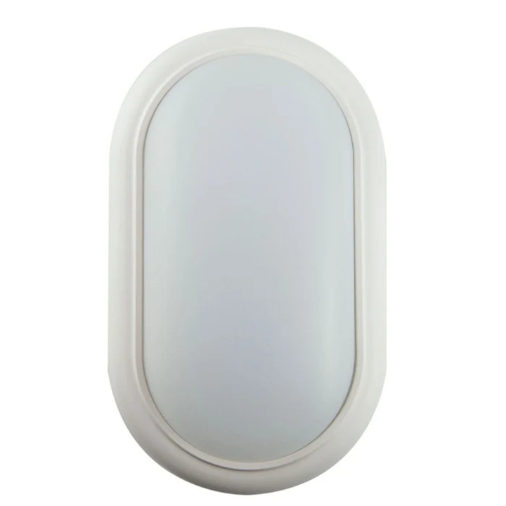 Aplica LED aparenta Hepol 15W 1200lm ovala lumina rece 6500 K, IP44, modern