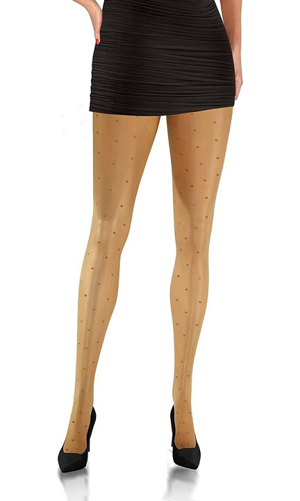 Colanti Sesto Senso FUNNY R065, 20 den, model modern cu inimioare, bej, material semi-mat, S INTL