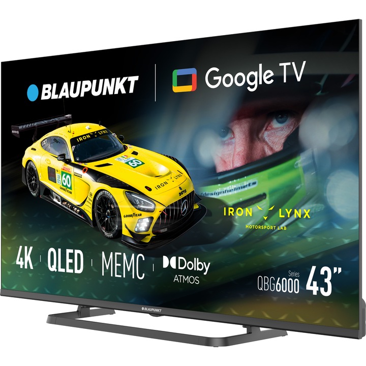 Televizor Blaupunkt QLED 43QBG6000S, 109 cm, Smart Google TV, 4K Ultra HD, Clasa G