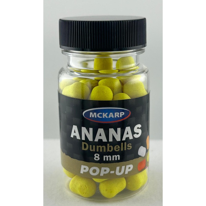 Стръв за кука McKarp Dumbels P8 Ананас 4-8мм флуо, балансирана, аромат на натурални плодове