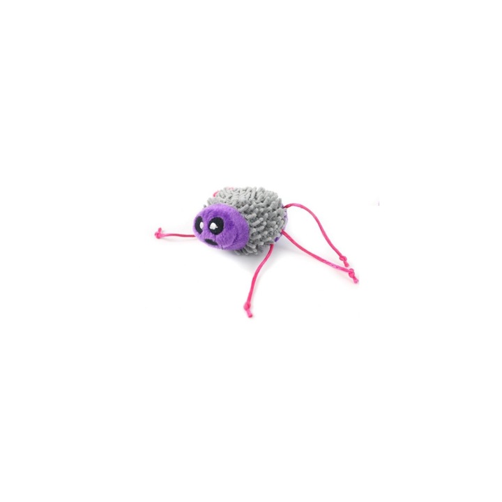 Jucarie pentru Pisici: Insecta Vesela din Plus, 8x7cm yommy - Stimuleaza Instinctul de Vanatoare, Igiena Dentara