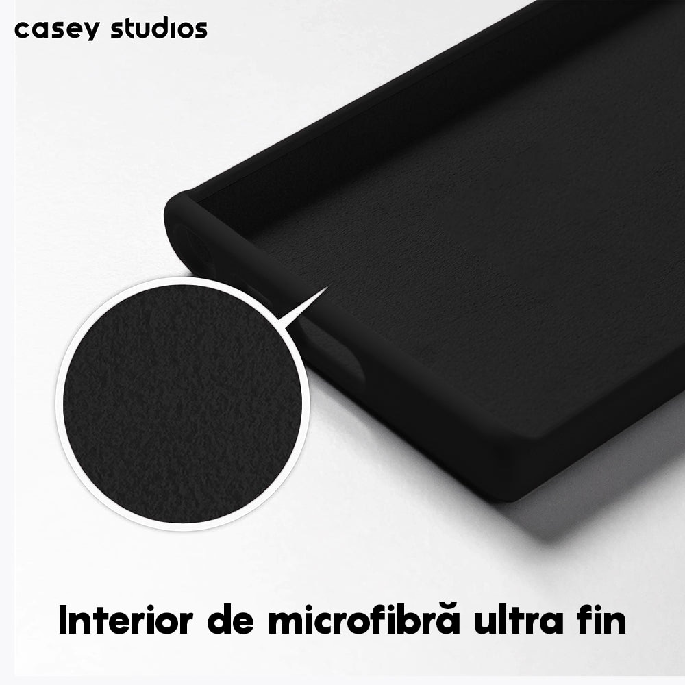 Husa CASEY STUDIOS™ compatibila cu Samsung Galaxy S23 Plus, Soft Silicone Premium, Microfibra in Interior, de Protectie, Ultra Slim, compatibila cu Incarcare Wireless, Margini Ridicate pentru Protectia Ecranului si a Camerelor, Anti socuri, Negru