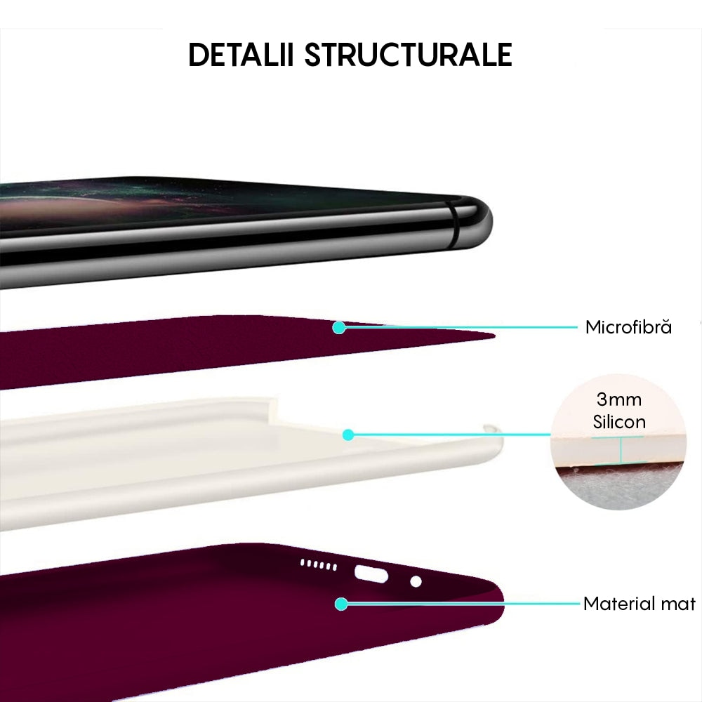 Husa CASEY STUDIOS™ compatibila cu Samsung Galaxy S20, Soft Silicone Premium, Microfibra in Interior, de Protectie, Ultra Slim, compatibila cu Incarcare Wireless, Margini Ridicate pentru Protectia Ecranului si a Camerelor, Anti socuri, Rosu bordo