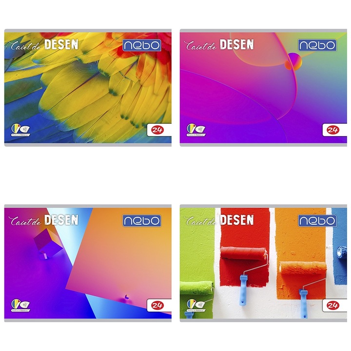 Комплект от 5 тетрадки за рисуване 24 листа - NEBO