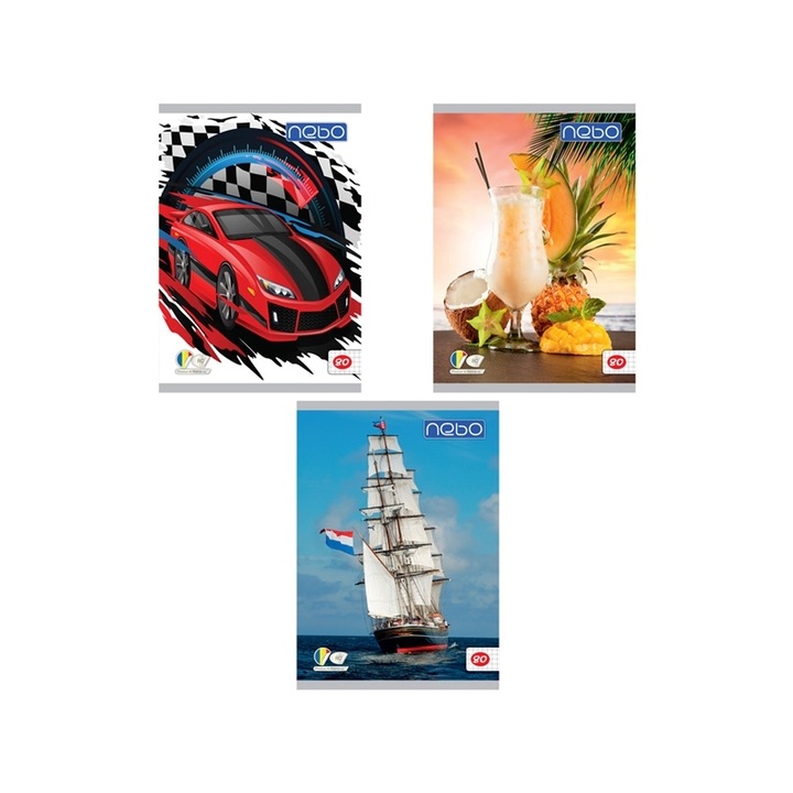 Set 5 Caiet A4 80 file cu spira AR - NEBO