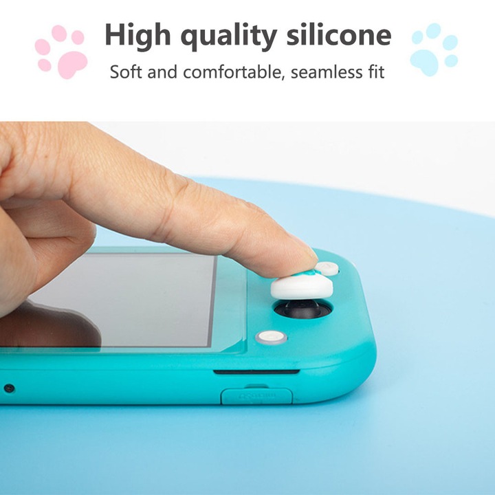 Joystick kupakok Switchhez és Lite-hoz, macskakarom mintázatú, készlet, puha szilikon, többszínű