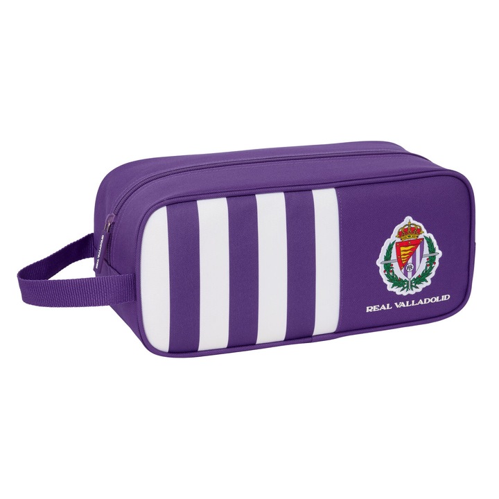 Geanta pentru Incaltaminte de Voiaj Real Valladolid C.F. Alb Mov 34 x 15 x 14 cm
