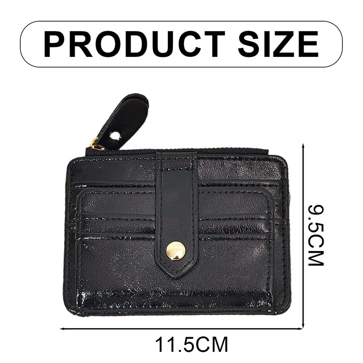 Portofel dama, rosu, piele PU, cu fereastra pentru ID, set de portofele mici