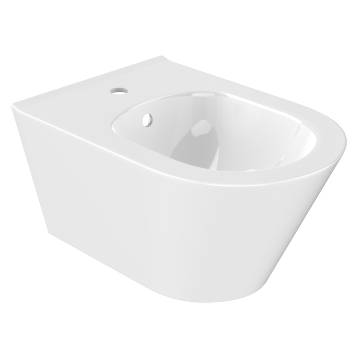 Bideu suspendat Celesta Ava, 53 x 35, 5 cm, fara margini, ceramica, alb