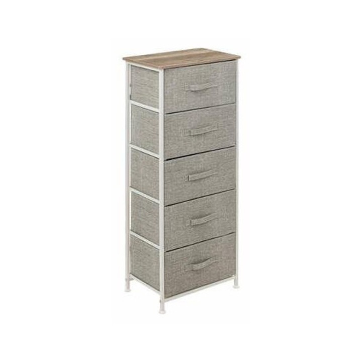 Скрин 5FIVE SIMPLY SMART Tissa, 5 чекмеджета, сив, модерен дизайн