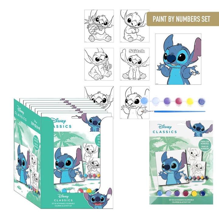 Set Colorful Lilo & Stitch pictat dupa numere Multicolor