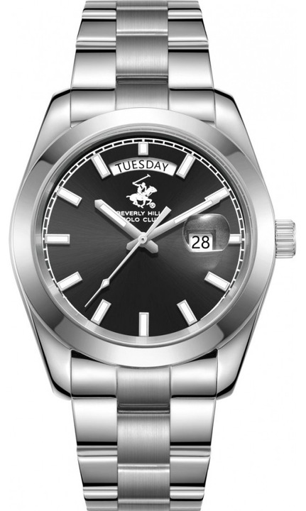 Ceas bărbați Beverly Hills Polo Club, BP3790X.350, otel, negru, set