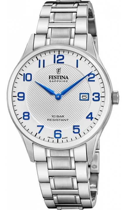 Ceas de barbat FESTINA 20067/1 din otel clasic potrivit pentru inot