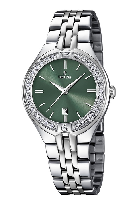 Festina, Kvarc karóra cirküniakristályokkal díszítve, Ezüstszín