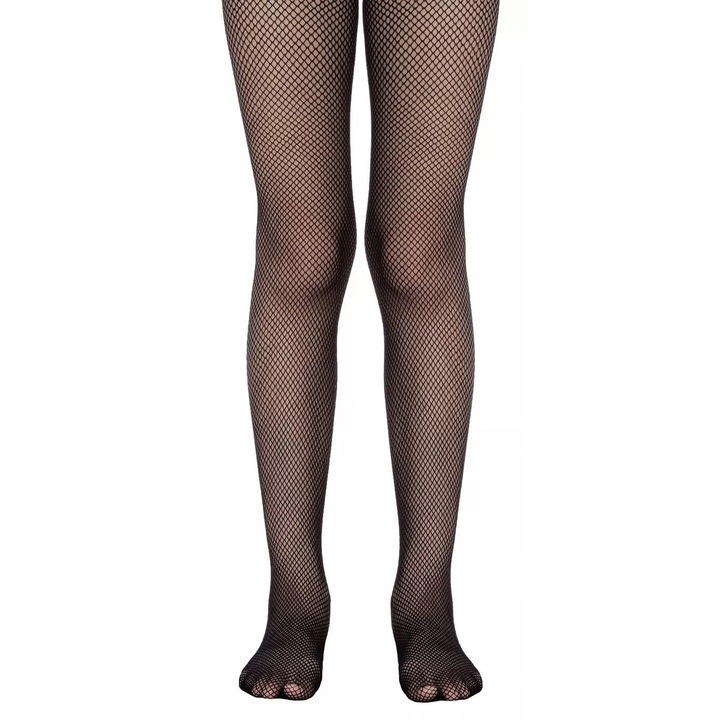 Ciorapi poliamida pentru copii, cu model fishnet, Reti Fantasy, Negru