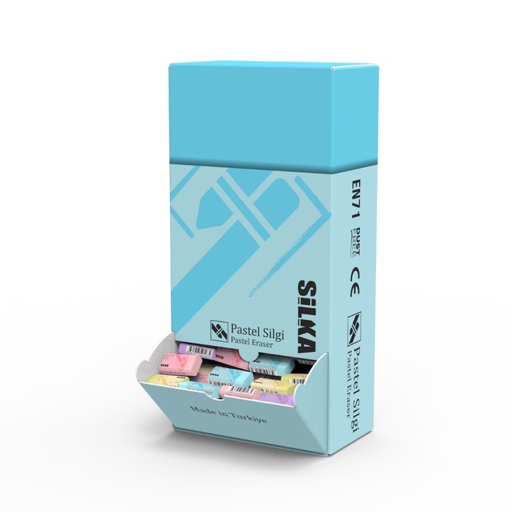 Display Cu Radiere Pt Creion, 44x22x13.5mm, 240buc/display, Silka Pastel - Asortate