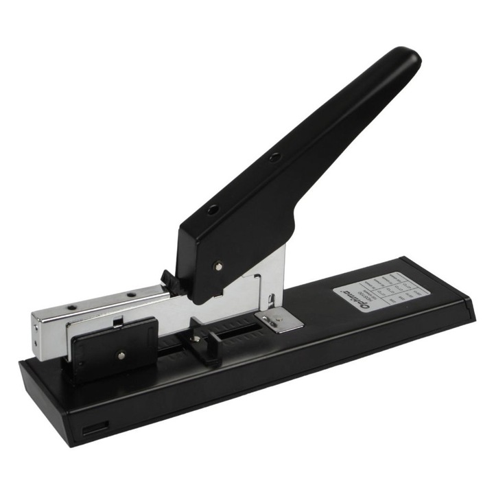 Метален телбод, висок капацитет, 100 листа, телчета 23/6 - 23/13, Optima HDs100 - черен