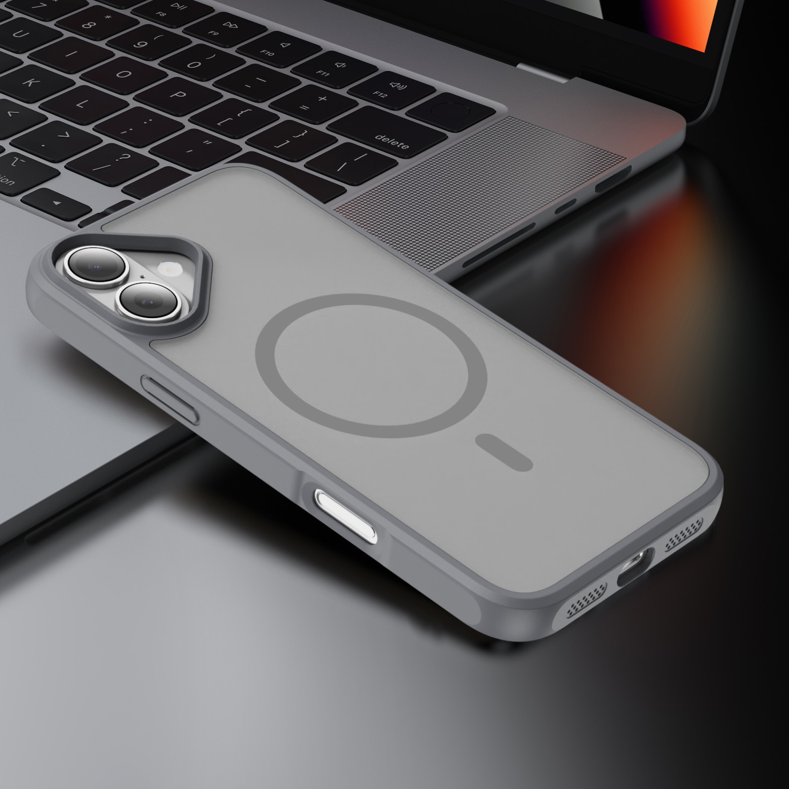 Husa de Protectie, Compatibil iPhone 17, Omelivon, MagSafe, pentru Incarcare Wireless, Margini Ridicate pentru Protectia Ecranului si a Camerelor, Anti-zgarieturi, Anti-cadere, Gri