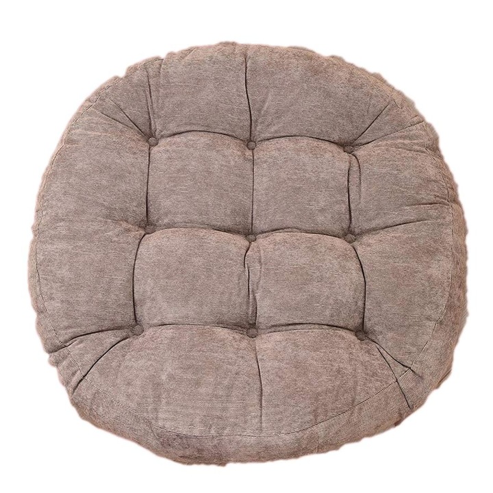 Perna rotunda podea, 22x22 inch, albastru inchis, 8-10 cm grosime, bumbac PP, catifea