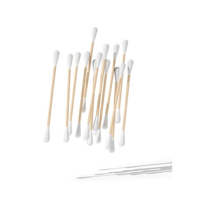 Betisoare de ureche din bambus si bumbac bio, Hydrophill, set 100 buc, biodegradabile