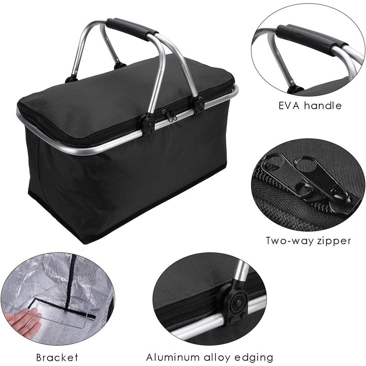 Cos de picnic pliabil multicolor maner EVA 30x20x15cm