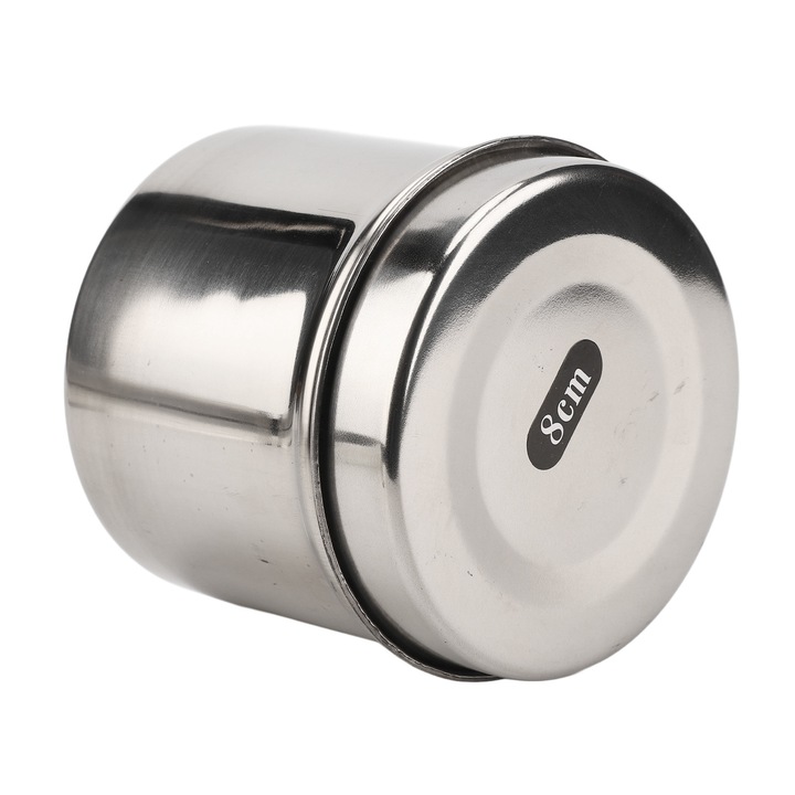 Cutie de depozitare din otel inoxidabil pentru instrumente dentare, 8cm, argintiu