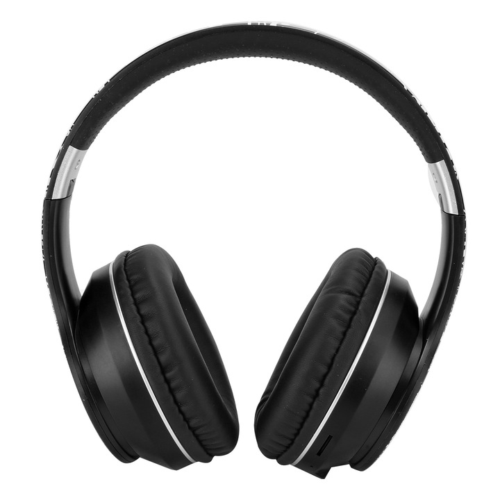 Vezeték nélküli fejhallgató, Bluetooth BT5.0, Zajcsökkentés, Sztereó, Összecsukható, Sport, Fekete