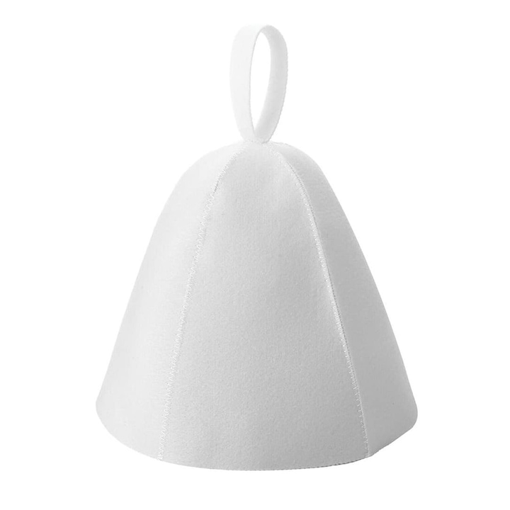 Palarie Spa Point din lana naturala, alba, universala