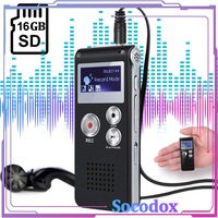 Reportofon profesional cu activare vocala, Socodox, memorie 16GB, Activare Vocala, Reducere Zgomot, 1536 Kbps, Parola pentru Securitate, autonomie 48 ore, Casti CADOU, potrivit pentru cursuri, prelegeri si sedinte, Negru