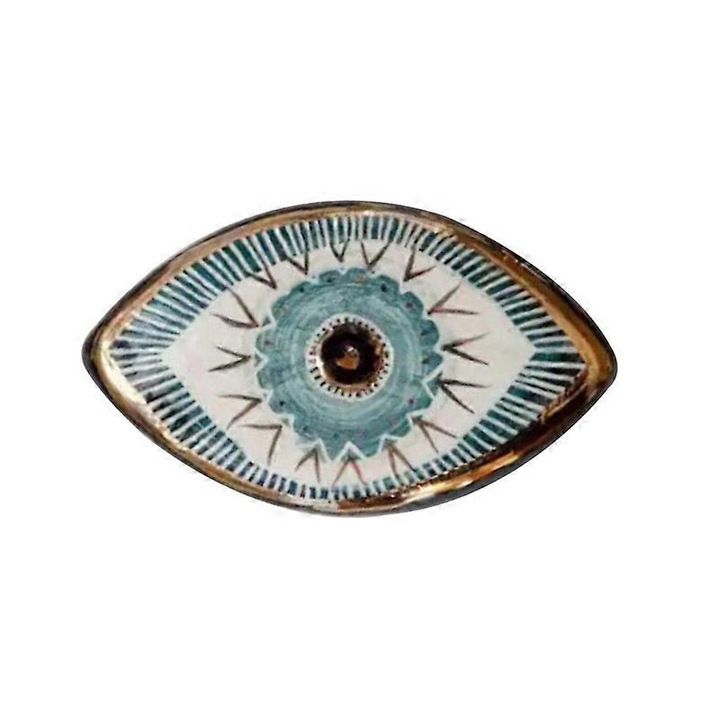 Pandantiv decorativ perete, albastru, forma ovala, 10.5x6.5cm, din acril, set disponibil