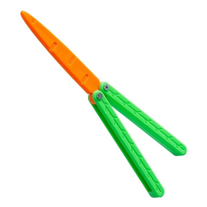 Jucarie anti stres, model morcov, pentru copii si adulti, portocaliu/verde