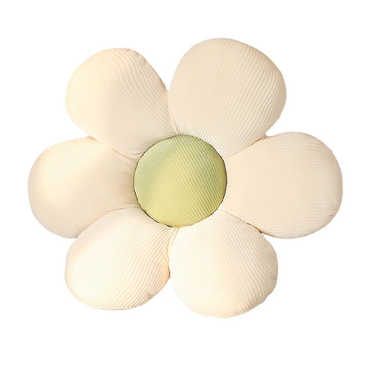 Perna decorative, model floare, verde/alb, 50cm