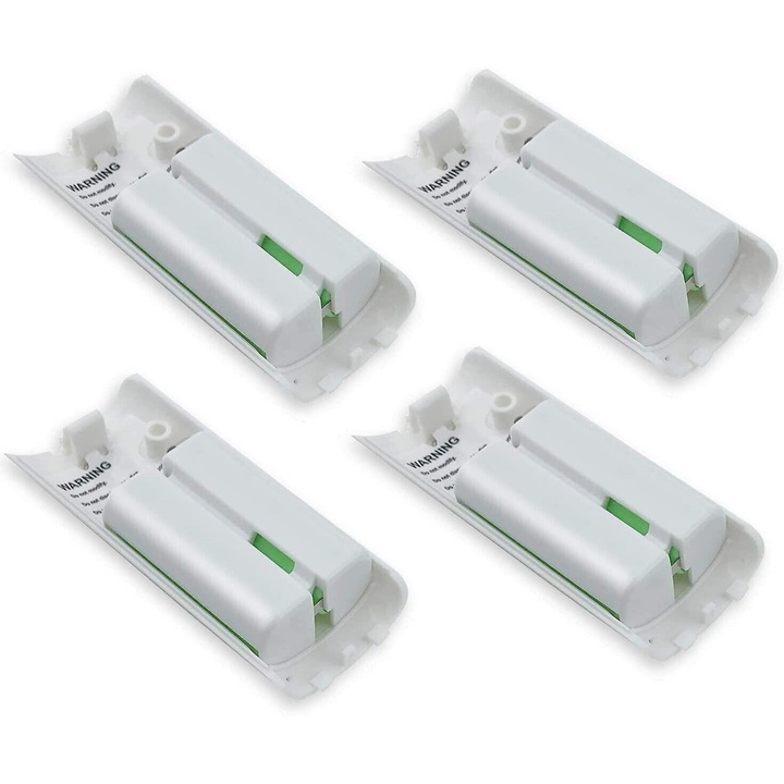 Set 4 acumulatori reincarcabili 2800mAh pentru controlere Wii si Wii U, alb