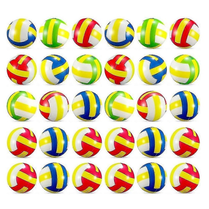 Set 30 Mingi Mini Volleyball Antistres 6.3cm Multicolore